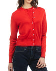 USPA Women's Fine Knit Cardigan Red