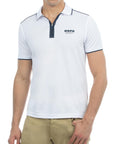 USPA Sport Men's Slim Fit Zip Polo White