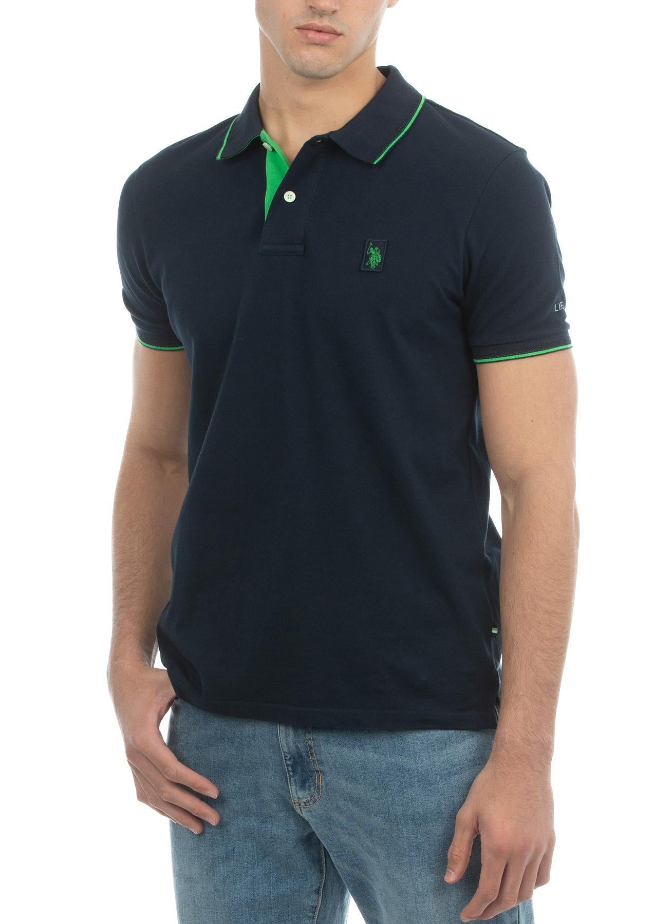 USPA Life Men&#39;s Short Sleeve Polo Navy