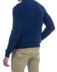 USPA Men's Alpaca/Cotton LS Sweater Knit Polo Navy