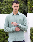 Men's Linen Woven Shirt Olive