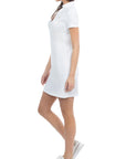 USPA Women's Short Sleeve Stretch Jersey Polo Dress White