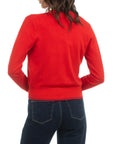 USPA Women's Fine Knit Cardigan Red