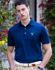 Men's Fine Mercerized Cotton Polo Navy w/ Multi-Color Logo