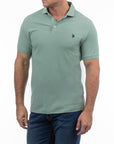 USPA Men's Linen Pique Polo Sage