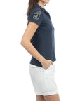 USPA Women's Metallic Print Polo Navy