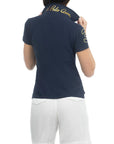 USPA Women's Metallic Print Polo Navy